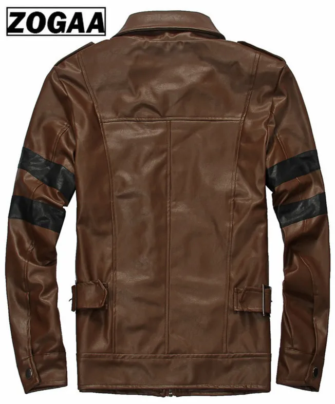Turn-down Collar Short Men Leather Jackets Top Quality PU Handsome Multi-pocket Motorcycle Black Free Shipping | Мужская одежда