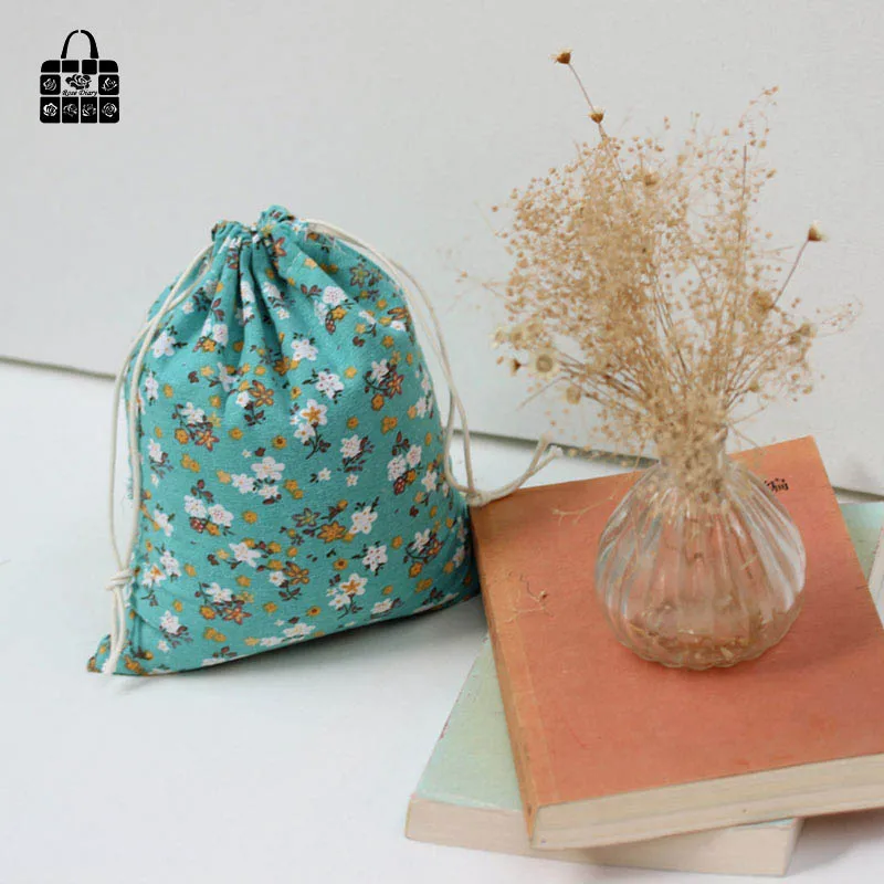 Мелко цветочный принт 100% хлопок лен Пылезащитная сумка одежда дорожная для