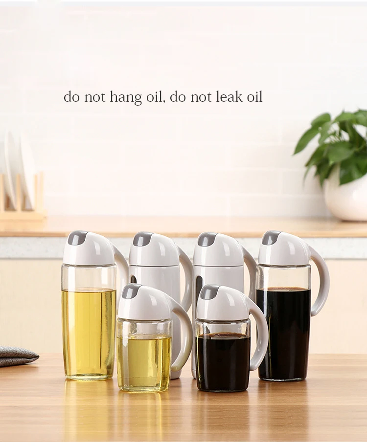 Oil Dispenser Pourer Bottle Glass Oil Vinegar Bottle Gravy Boats Pot Leak-proof Kitchen Healthy Sauce Bottle Cooking Tools