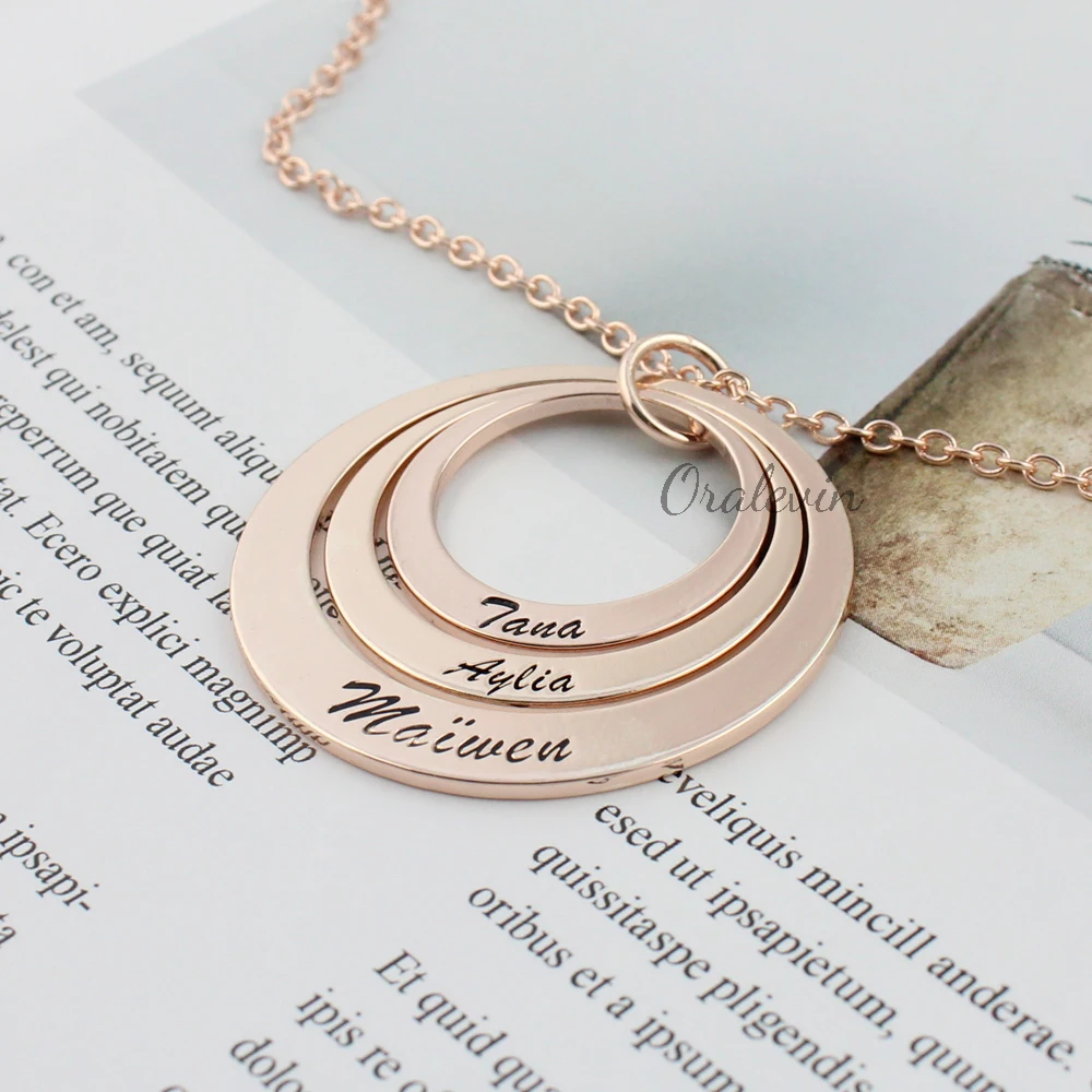 Персонализированные заказное поколение имя ожерелье связное кольцо Вечность