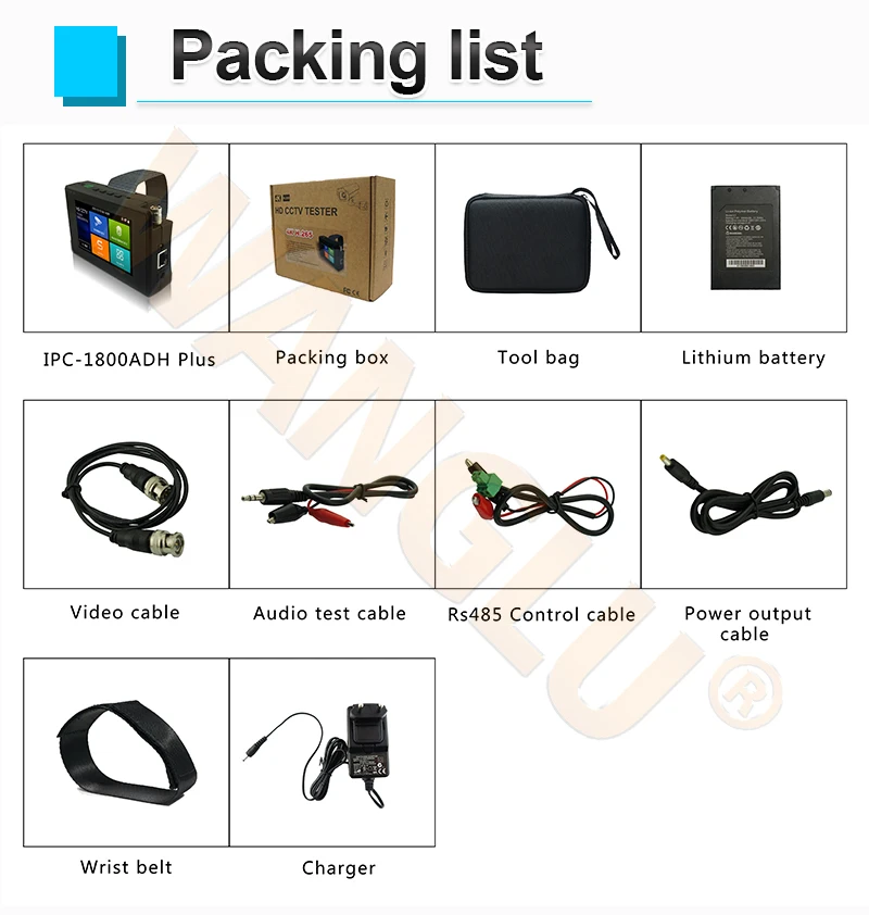 WANGLU " wirst IPC-1800ADH плюс коаксиальный HD 4,0 CCTV Тест er монитор с 4 к H.265 IP CVI TVI AHD CVBS все в одной камере тест