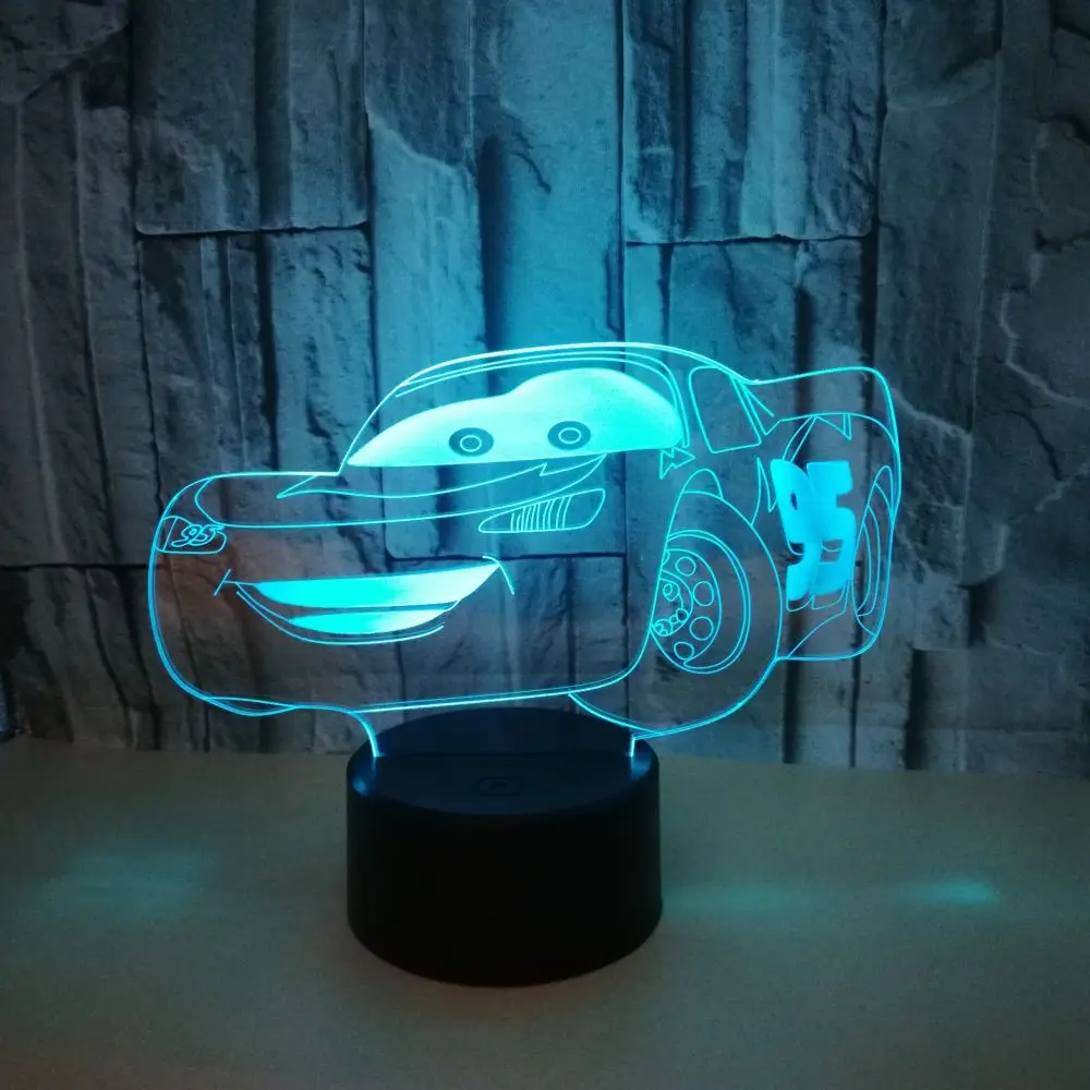 

Новая спортивная Автомобильная 3d лампа, цветная постепенная иллюзия, светодиодная настольная лампа, сенсорный пульт дистанционного управл...