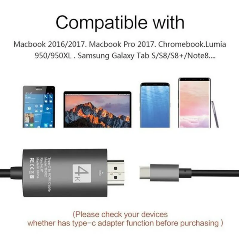 USB-C Тип с разъемами типа C и HDMI 4 K * 2 UHD HDTV адаптер для Samsung Galaxy S8 + macbo G3K5 | Мобильные