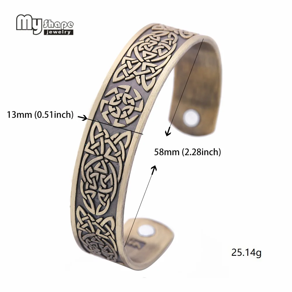 Antique Bronze My shape магнитные браслеты для женщин Viking манжета браслет русская квадратная звезда браслет-амулет для мужчин регулируемый - Окраска металла: Antique Bronze