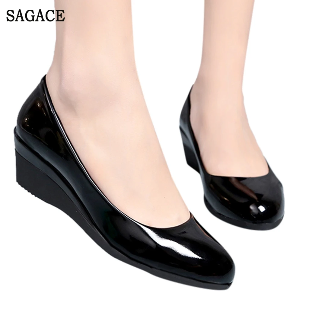 Классические черные офисные туфли кожаные женские лодочки повседневные тонкие