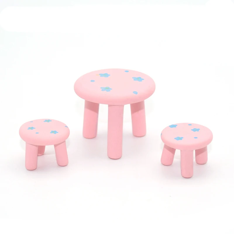 Table Chair Set 6 3 шт полимерный стол стул миниатюрный Сказочный Дом Сад Микро Пейзаж украшения горшки для растений бонсай ремесло декорации садовые фигурки - Цвет: Table Chair Set 6