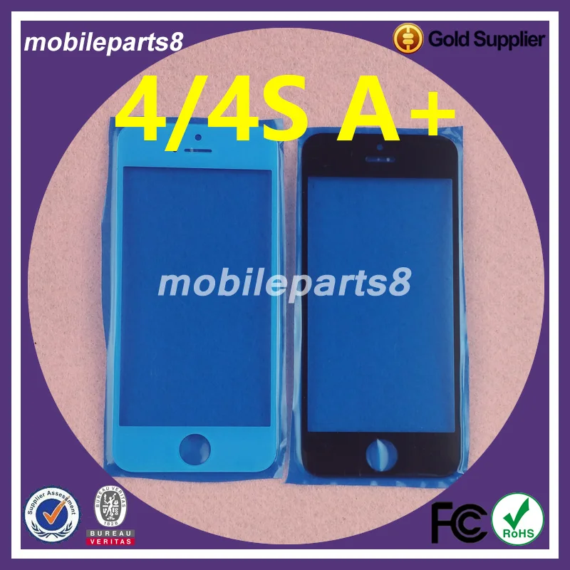 100 шт DHL Бесплатная доставка A + качество сенсорного экрана стекло для iPhone 4 4S