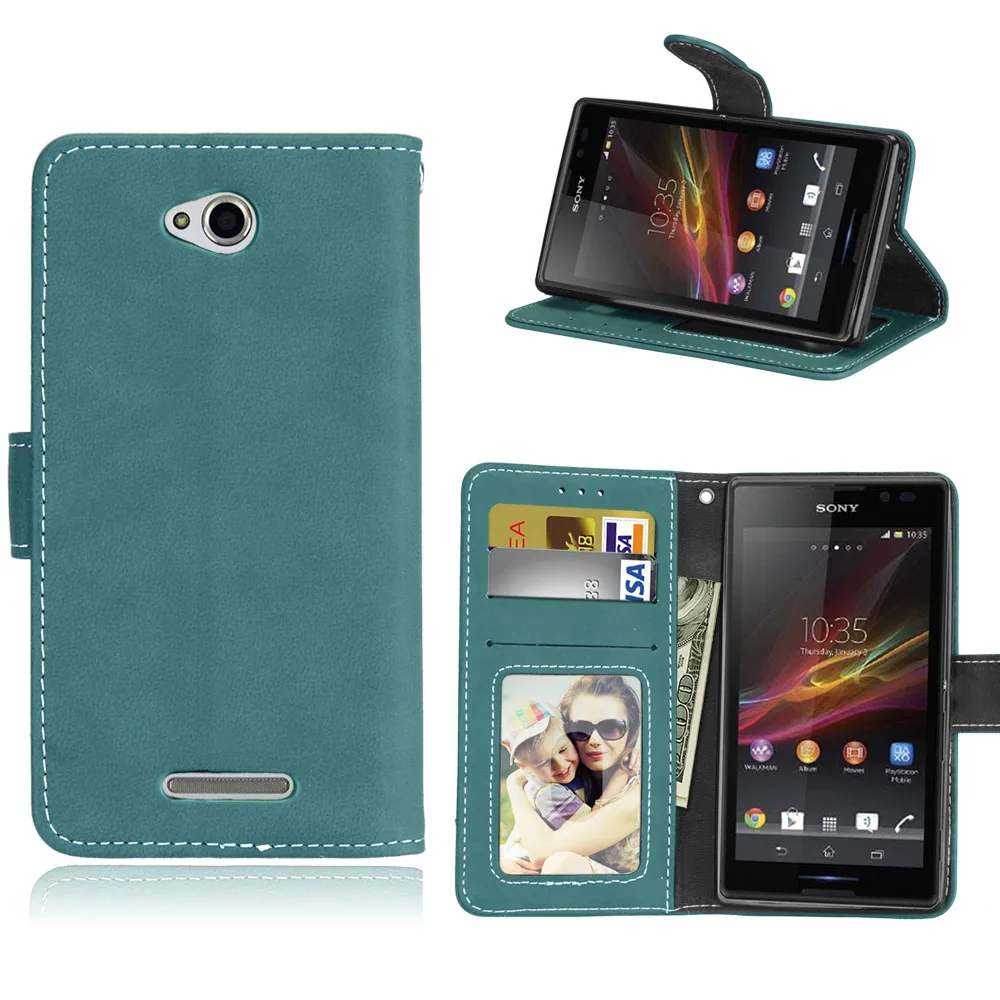 Роскошный чехол-книжка из матовой кожи для sony Xperia C S39H C2305 C 2305 Роскошный кошелек с подставкой Чехол для телефона для sony Xperia C сумка