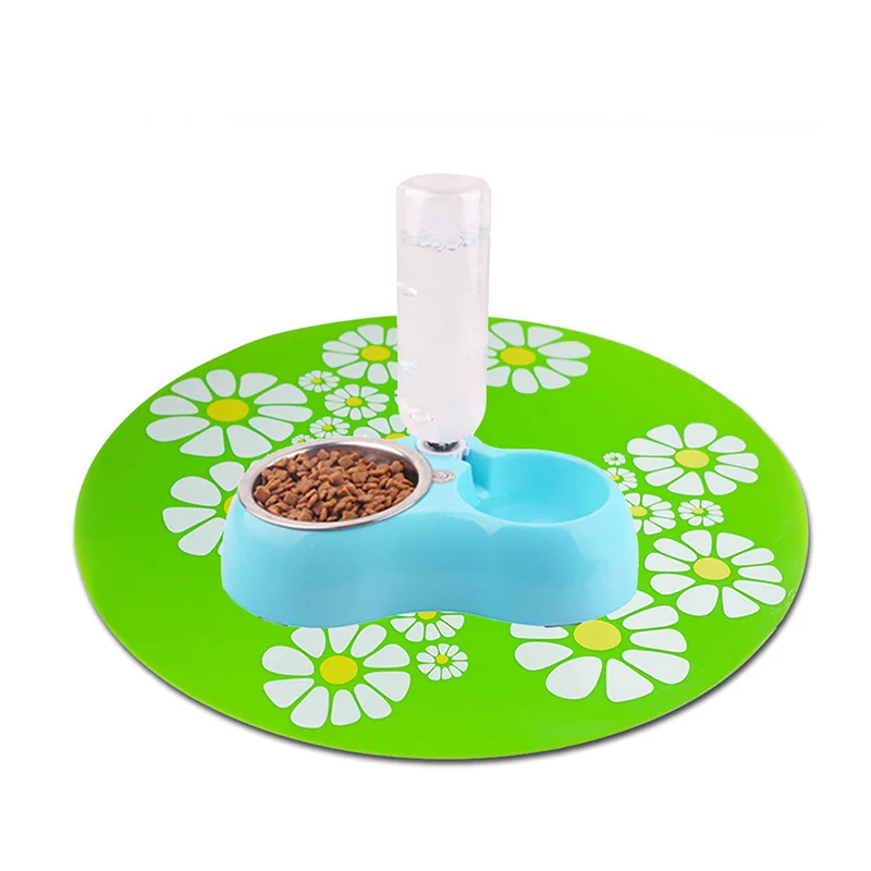 Pet placemate кошка собака большой цветочный Противоскользящий водяной коврик силиконовый диспенсер для воды цветочный фонтан питатель коврики