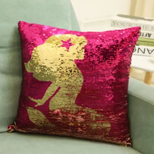 Волшебные двусторонние чехол для подушки с изображением русалки|cushion cover|mermaid cushion