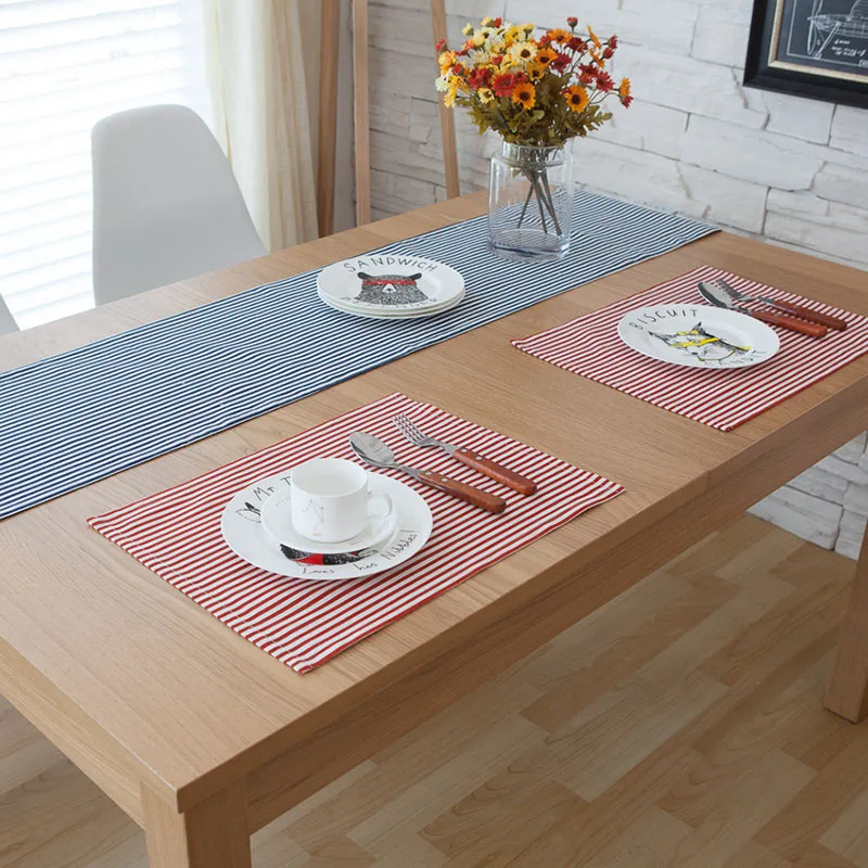 Льняные коврики и подушечки в американском стиле 32x45 см красные темно-синие