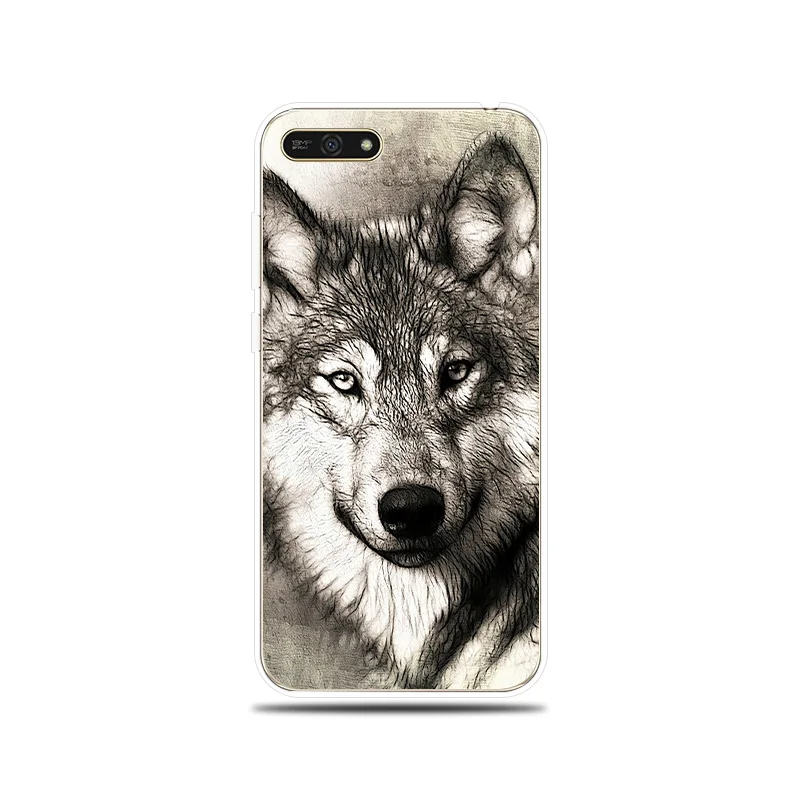Wild Wolf Pattern Silicone Phone Case For Couqe Huawei Honor 5A 6X 7X Cover Funda 7A 7C 7S 8 9 Lite 10 Soft |