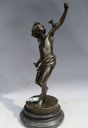 free 15&quotWestern Art sculpture Bronze Marble Belle Women Girl Exercise Diabolo Statue fast | Дом и сад