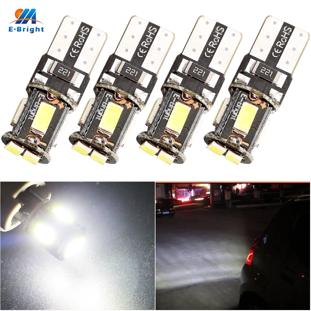 YM E Bright 4 шт. T10 W5W 194 168 6 SMD без ошибок светодиодов Белый СВЕТОДИОД Canbus 5630 лм