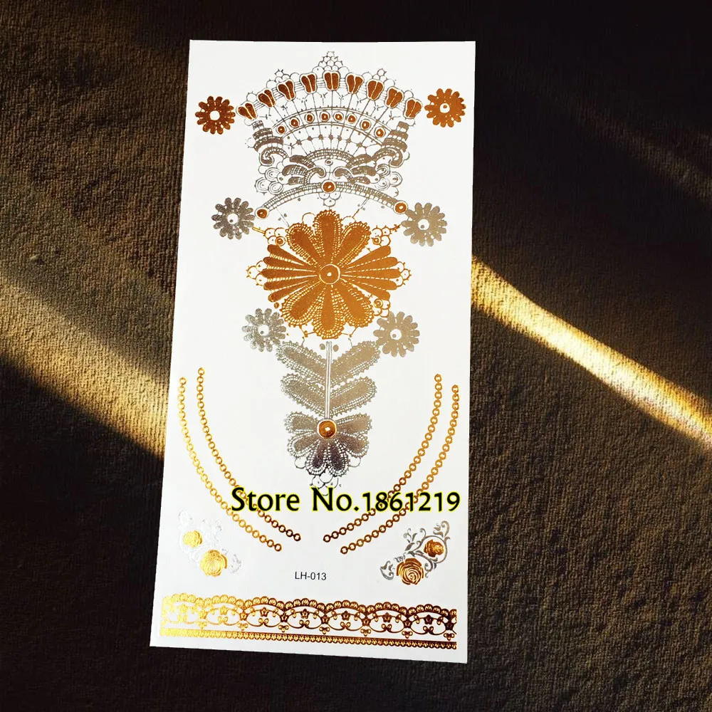 Новая модная Золотая временная татуировка дикого волка чудовища женский боди