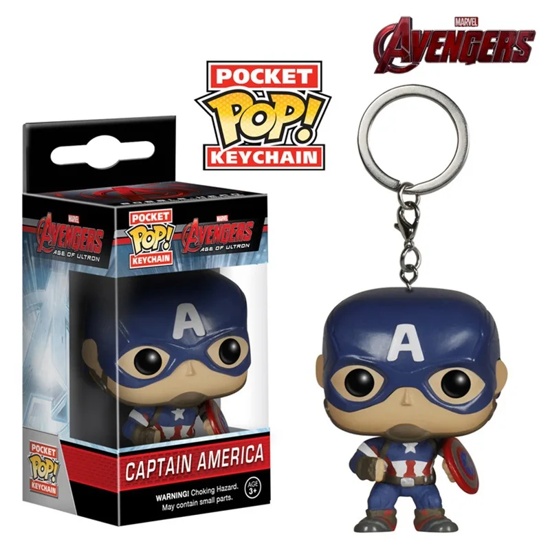 Funko Pop брелок Капитан Америка аниме Карманный Брелок Железный человек Халк Тор