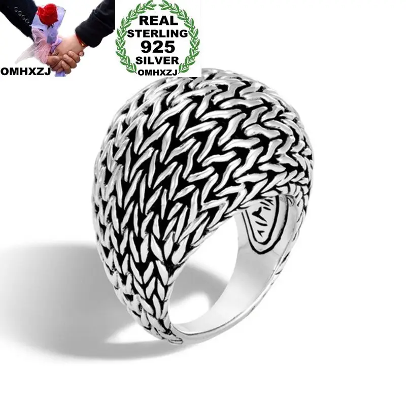 

OMHXZJ Wholesale European Fashion Woman Man Party Wedding Gift Silver Black Bird Nest Taiyin Ring RR343