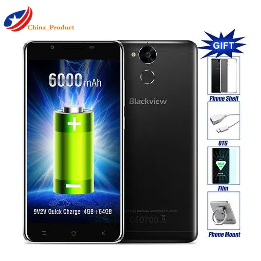 Смартфон Blackview P2 4 Гб+ 64 Гб LTE 6000 мАч 5,5 дюймов FHD Android 6,0 мобильный телефон MT6750T Восьмиядерный 13 МП+ 8 Мп камера 24 часа