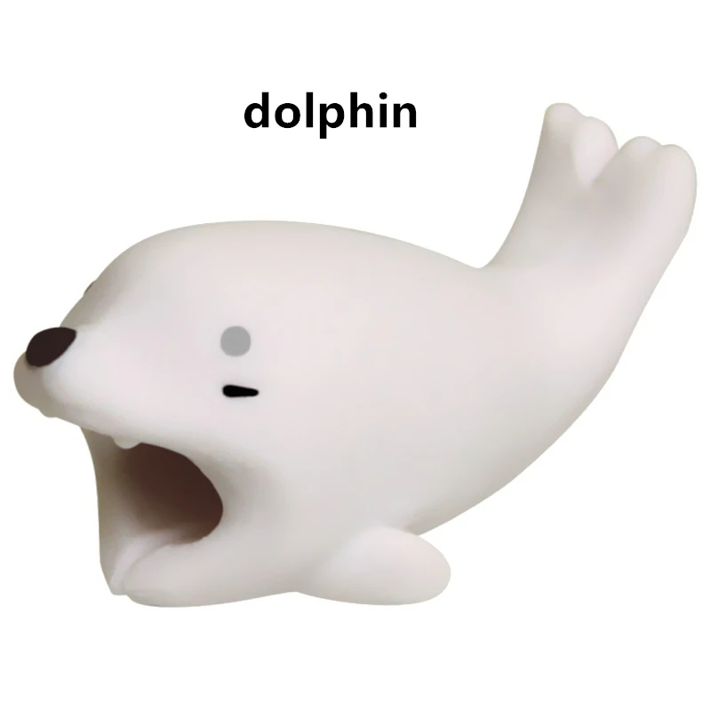 dolphin Милый кабель протектор животных кукла защита для кабеля "укус" usb Кабельный органайзер winder chompers зарядное устройство провода держатель для iphone кабель - Цвет: dolphin