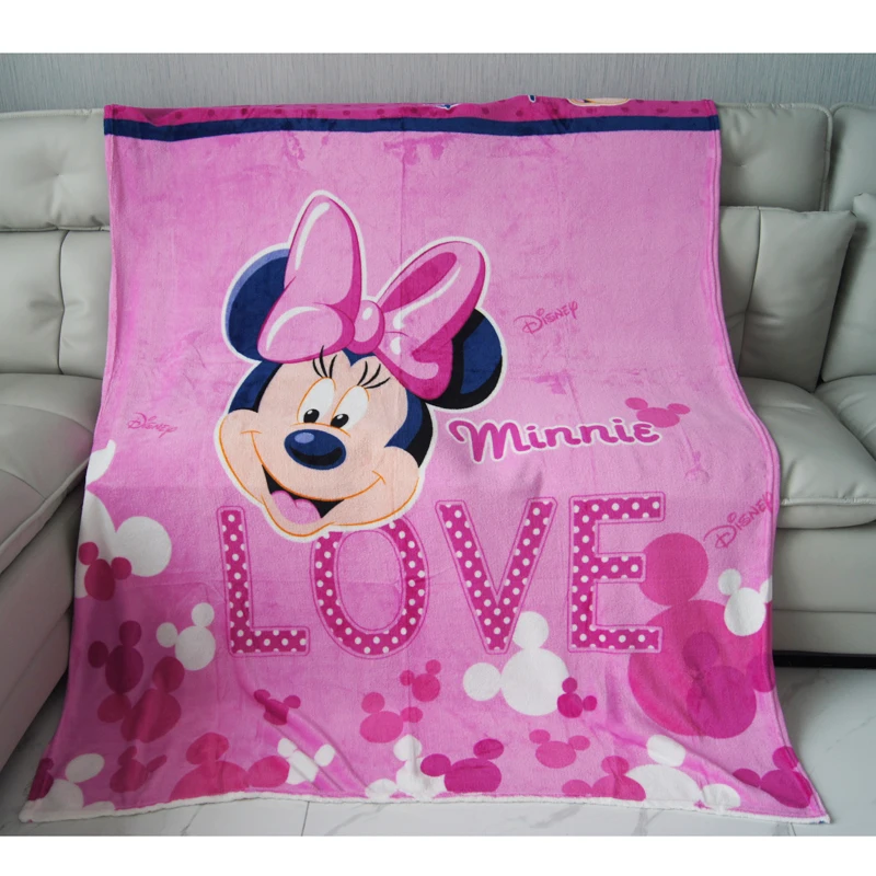 Disney мультфильм Розовый Минни Маус Печатных Фланелевое постельное одеяло
