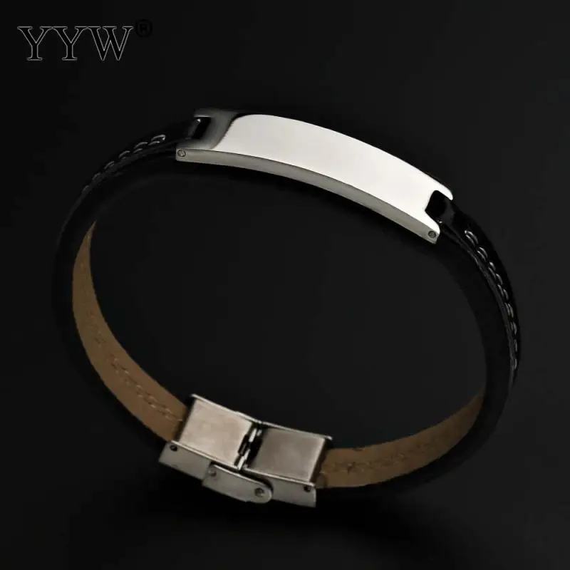 YYW 2018 Новый Титановый стальной браслет из искусственной кожи устойчивый к