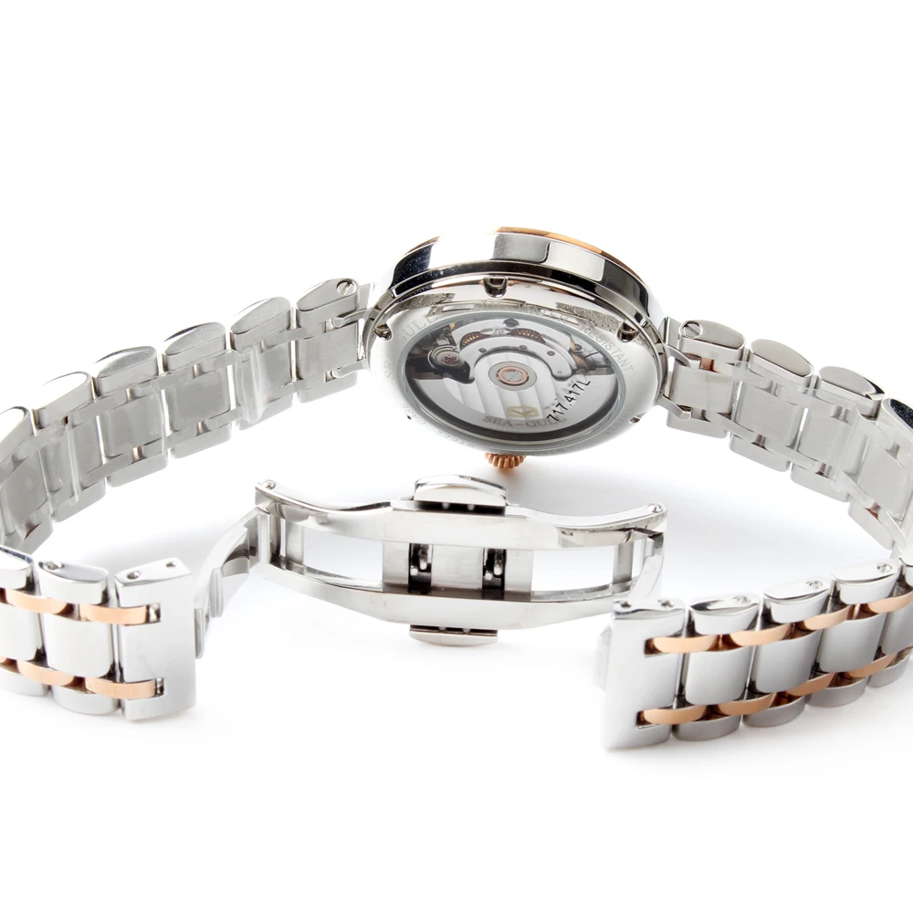 Часы Женские Двухцветные с римскими цифрами и циферблатом из перламутра 717.417L|mother