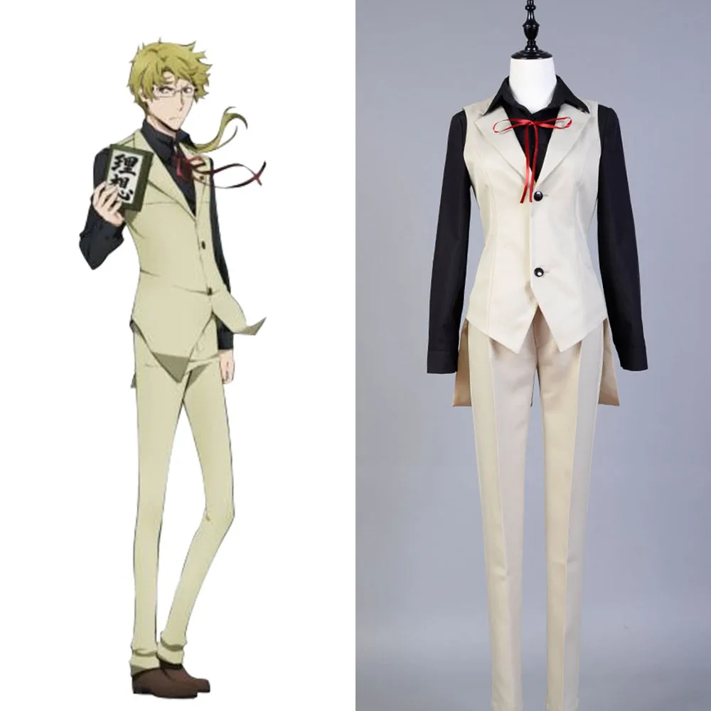 

Bungo Stray Dogs cosplay Kunikida Doppo Costume Full Set Uniform Suit Halloween Christmas Carnival For Adult Party