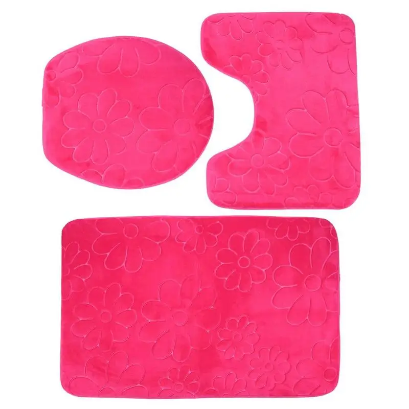 08 3pcs set 3 шт./компл. Ванная комната коврик набор фланель анти-скольжения Кухня ванны коврик ковер Ванная комната коврик для туалета моющийся коврик Banheiro Ванна коврики - Цвет: 08 3pcs set