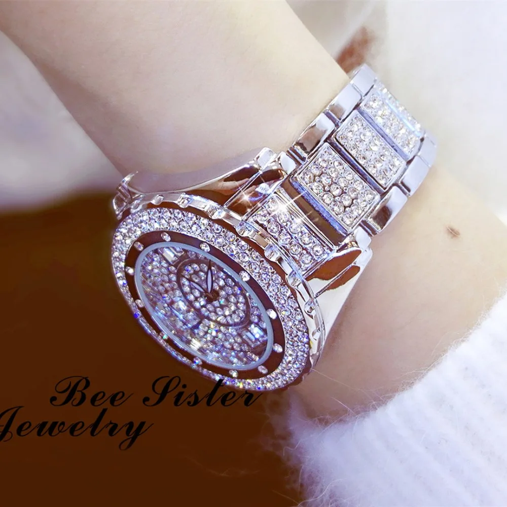 Часы наручные женские со стразами люксовые брендовые известные кварцевые для