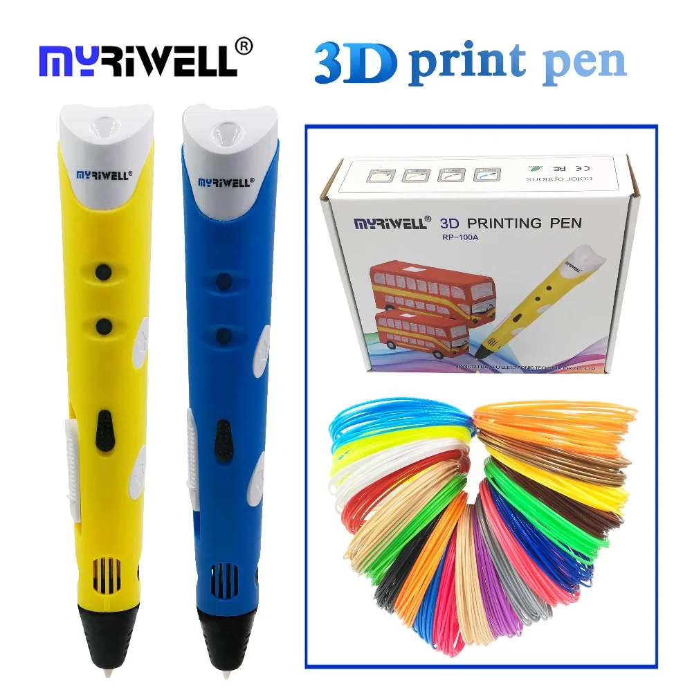 Myriwell 3d Ручка принтер для рисования + 100 м 1 75 мм abs нить печать ручка креативный