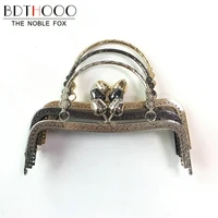bdthooo 10pcs 20cm metal purse frame handle for making kiss clasp lock rose head embossed bronze tone bags hardware accessories