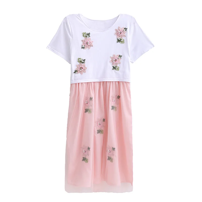 Имитация 2 шт. Летнее цветочное платье для грудного вскармливания одежда