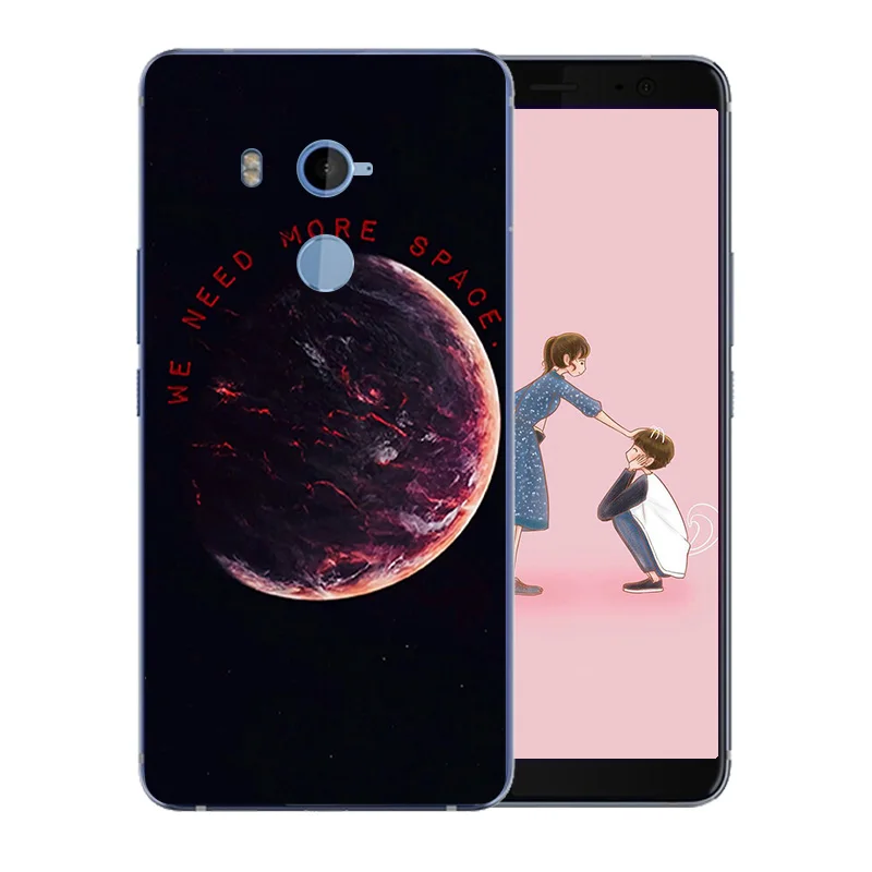 For HTC U 11 Plus Phone Case U11 Back Cover Space World Pattern Shell U11Plus 2Q4D200 Clear Protector Coque |