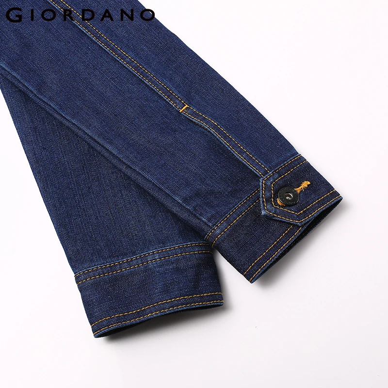 Giordano/Женская джинсовая куртка с карманами и отложным воротником