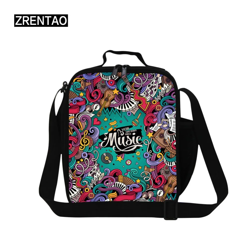 

ZRENTAO children food bags polyester lunch coolers with bottle pocket portable picnic meal box container thermal insulated bags