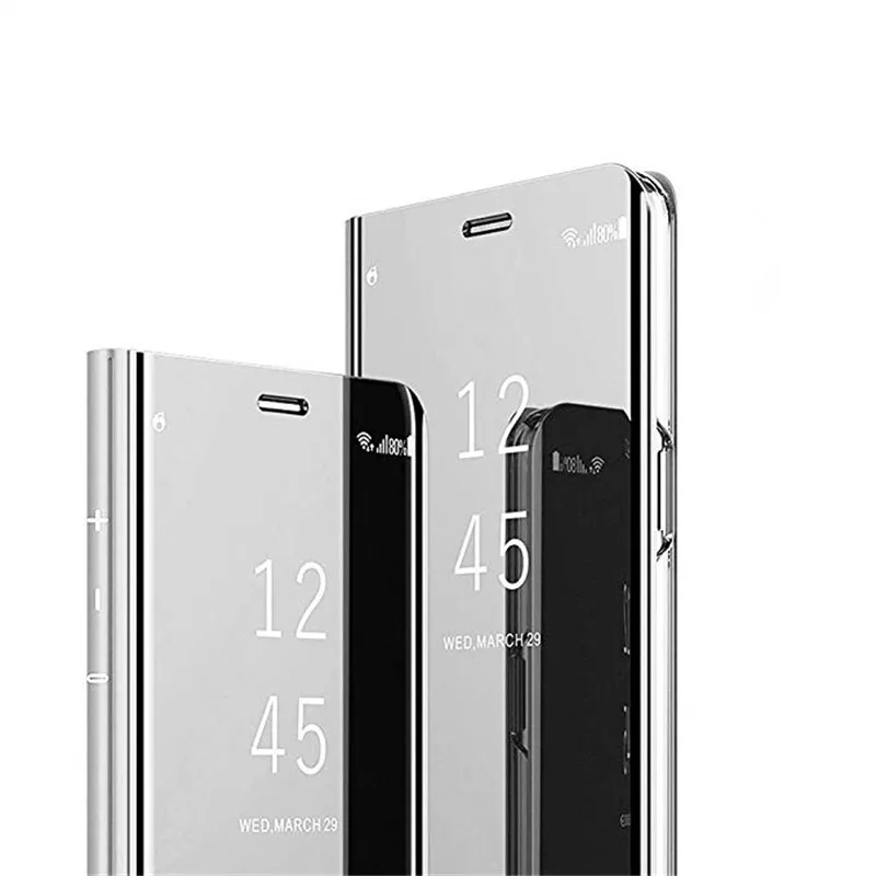Прозрачный зеркальный чехол для телефона Vivo Y12 чехол модный флип-чехол с подставкой кожаный чехол для Vivo Y12 чехол 6,35 дюймов - Цвет: Серебристый