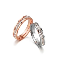 yun ruo rose gold color luxury full zirconia crystal rings for woman man wedding 316 l stainless steel jewelry prevent allergy