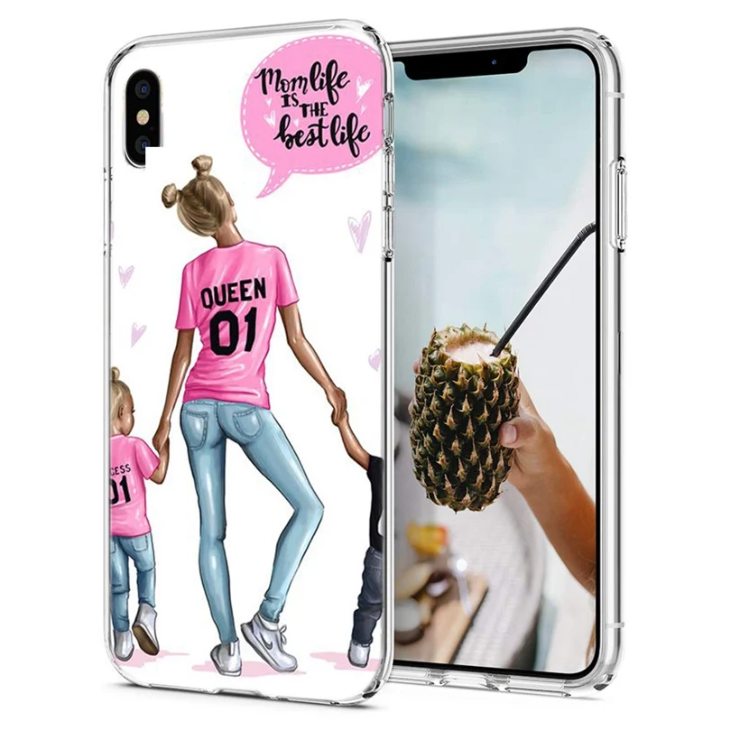 Чехол для iPhone 7 8 Plus 6 S/6 мягкий чехол из ТПУ дизайн Mom life flower X XS XR Max задняя крышка