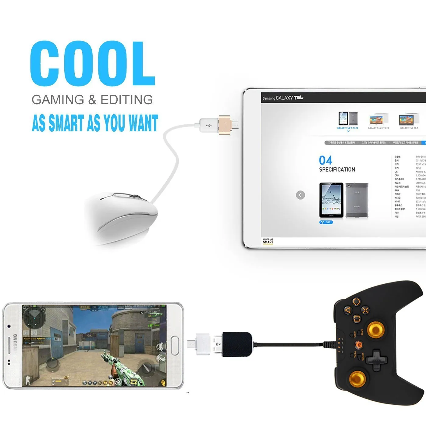 А. С Мини OTG кабель USB адаптер Micro в конвертер для Samsung HTC Xiaomi Sony LG Tablet PC Android