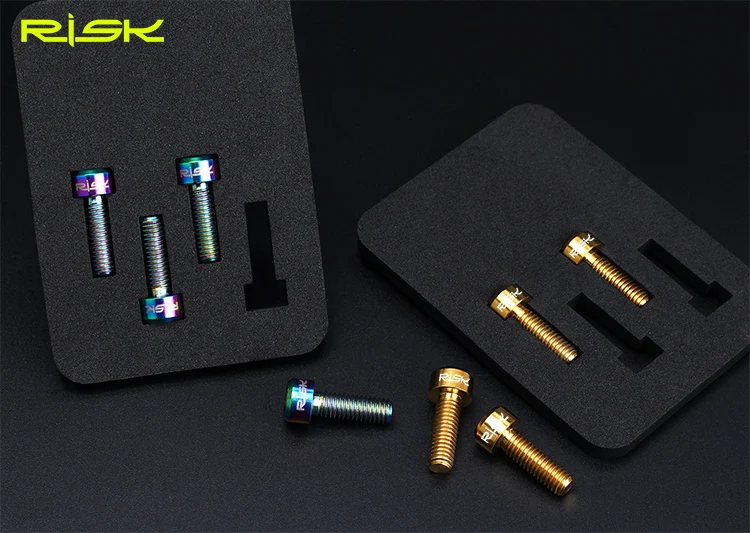 

4PCS M6*16/18/20mm Ultralight Titanium Alloy Disc Brake Bolts Bicycle Hydraulic Disc Brake Caliper Screws