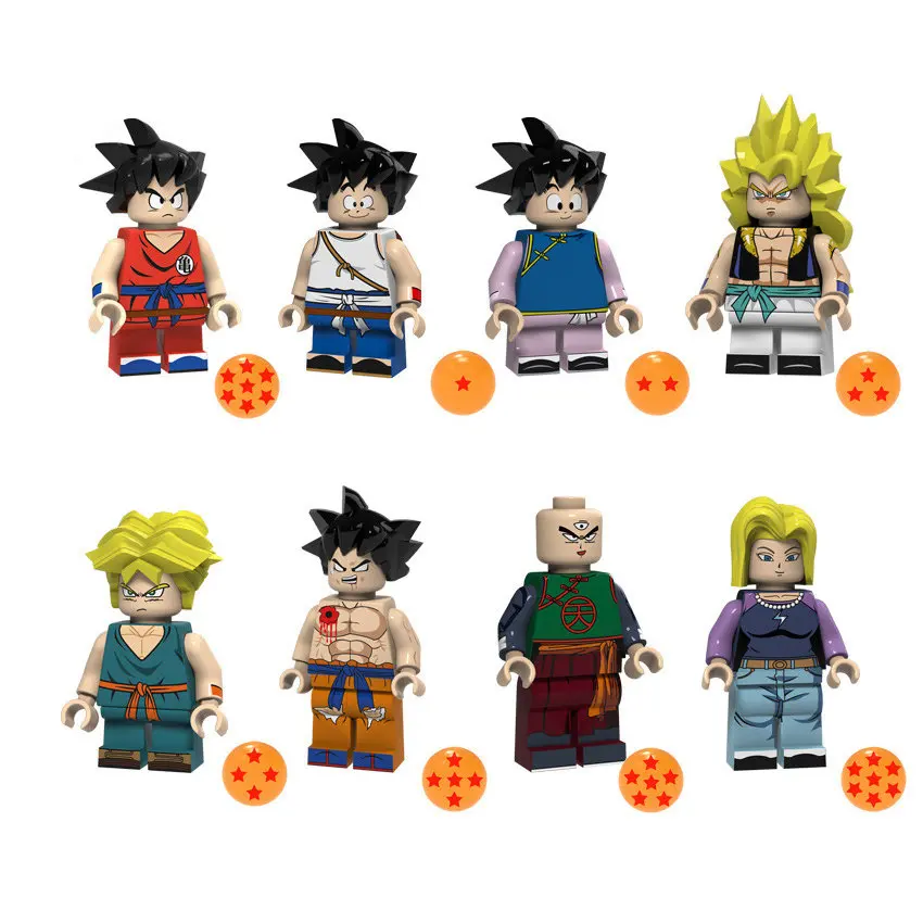 8 шт./лот Dragon Ball Z Black Goku Naba Sun Wukong Badak Dales фигурки строительные блоки Подарочная игрушка Бренд Минифигурка