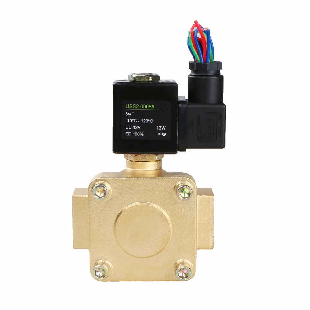3/4&quot латунь Электромагнитный клапан NPT нормально закрытый 12 В DC 0 16 бар|solenoid valve
