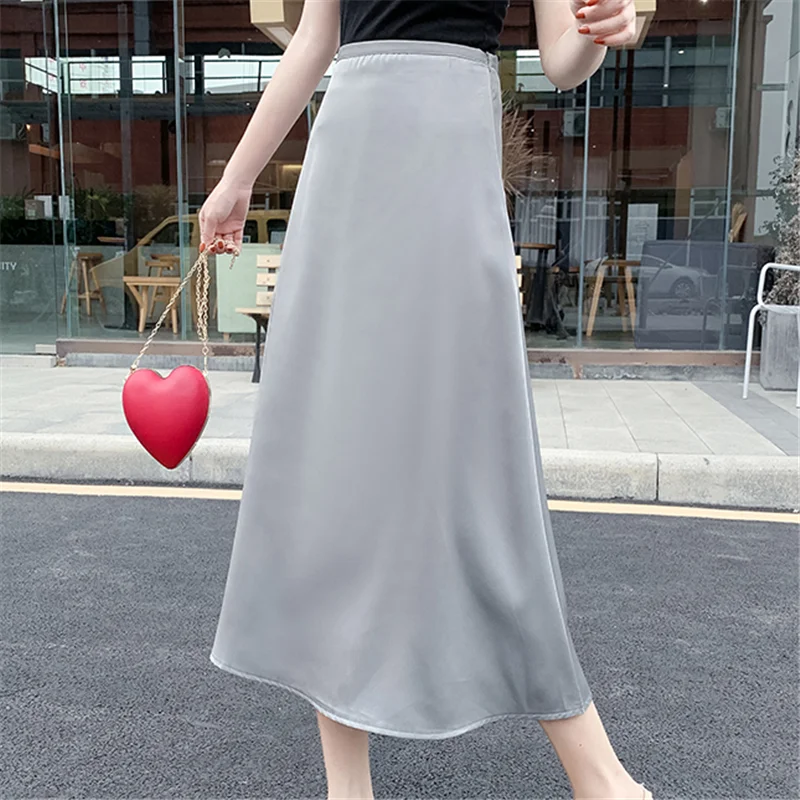 Для женщин юбки шелковые s Лето Офисные женские туфли Высокая Талия облегающая