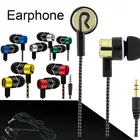 Горячая распродажа! Стереонаушники-вкладыши 5 цветов, портативный плетеный провод 1,1 м, интерфейс 3,5, гарнитура с силиконовыми наушниками