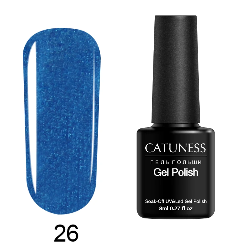 26 Профессиональный Гель-лак для ногтей от CATUNESS, 8 мл, 29 цветов, блестки, долговечный акриловый Поливиниловый лак для ногтей, впитывающий Полупостоянный УФ-гель для ногтей - Цвет: 26
