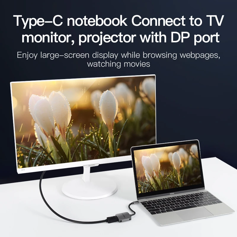 Vention USB C DisplayPort Кабель 3 1 Тип DP адаптер Поддержка 4 К для samsung Galaxy S9/S8 huawei Коврики 10 Pro