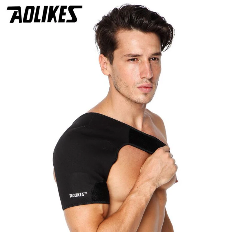 AOLIKES Sports Shoulder Support Back Brace Wrap Adjustable Single-side Guard Strap Belt Band Pads Protector Bandage |