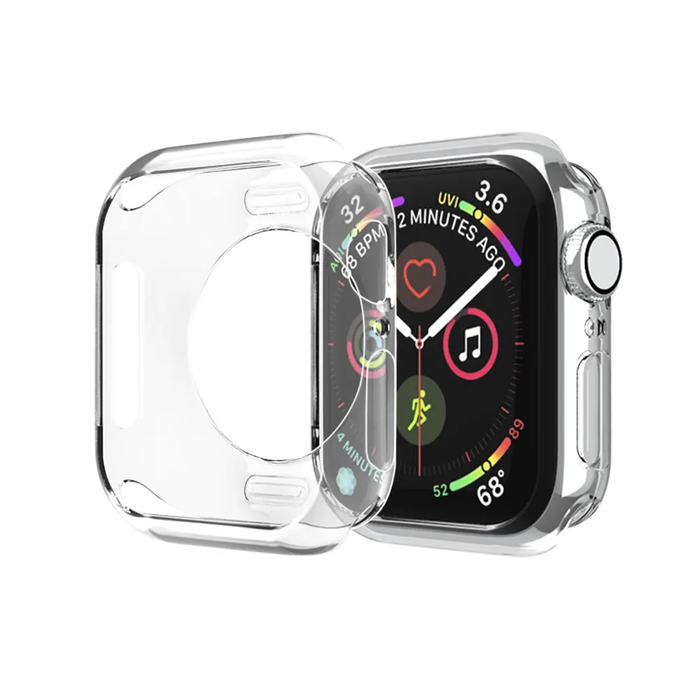 Мягкий чехол из ТПУ для Apple Watch 40 мм 44 38/42 тонкий гибкий защитный бампер iWatch Series