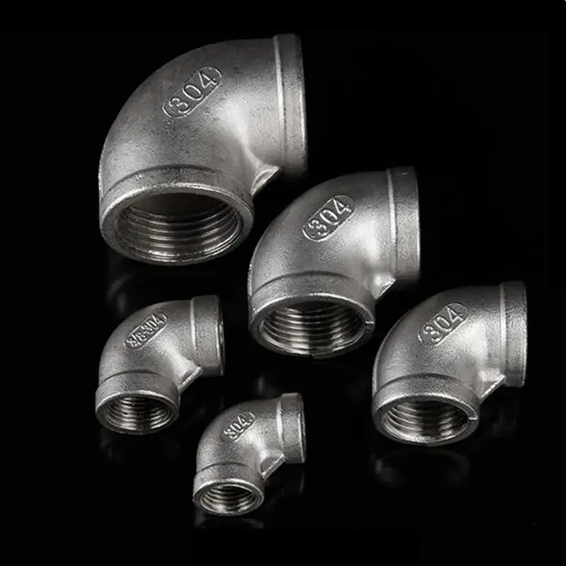 

L Type 304 Stainless Steel Pipe Fitting Elbow Connector 3/4" to 3/4" Female BSP Thread for Water Fuel Gas Tube
