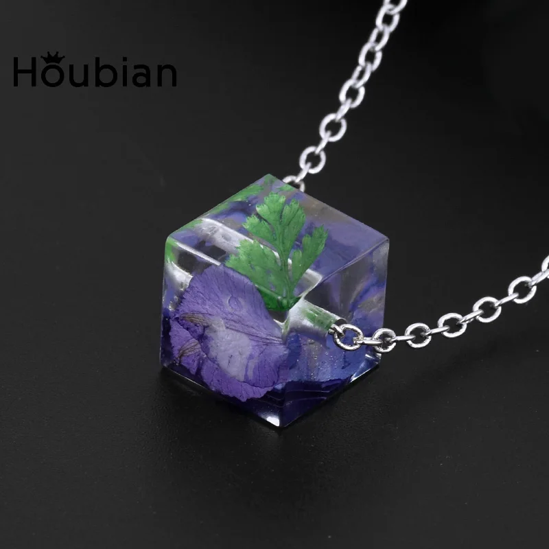 Новинка! квадратное ожерелье из смолы с сушеным цветком. Ожерелье ручной работы